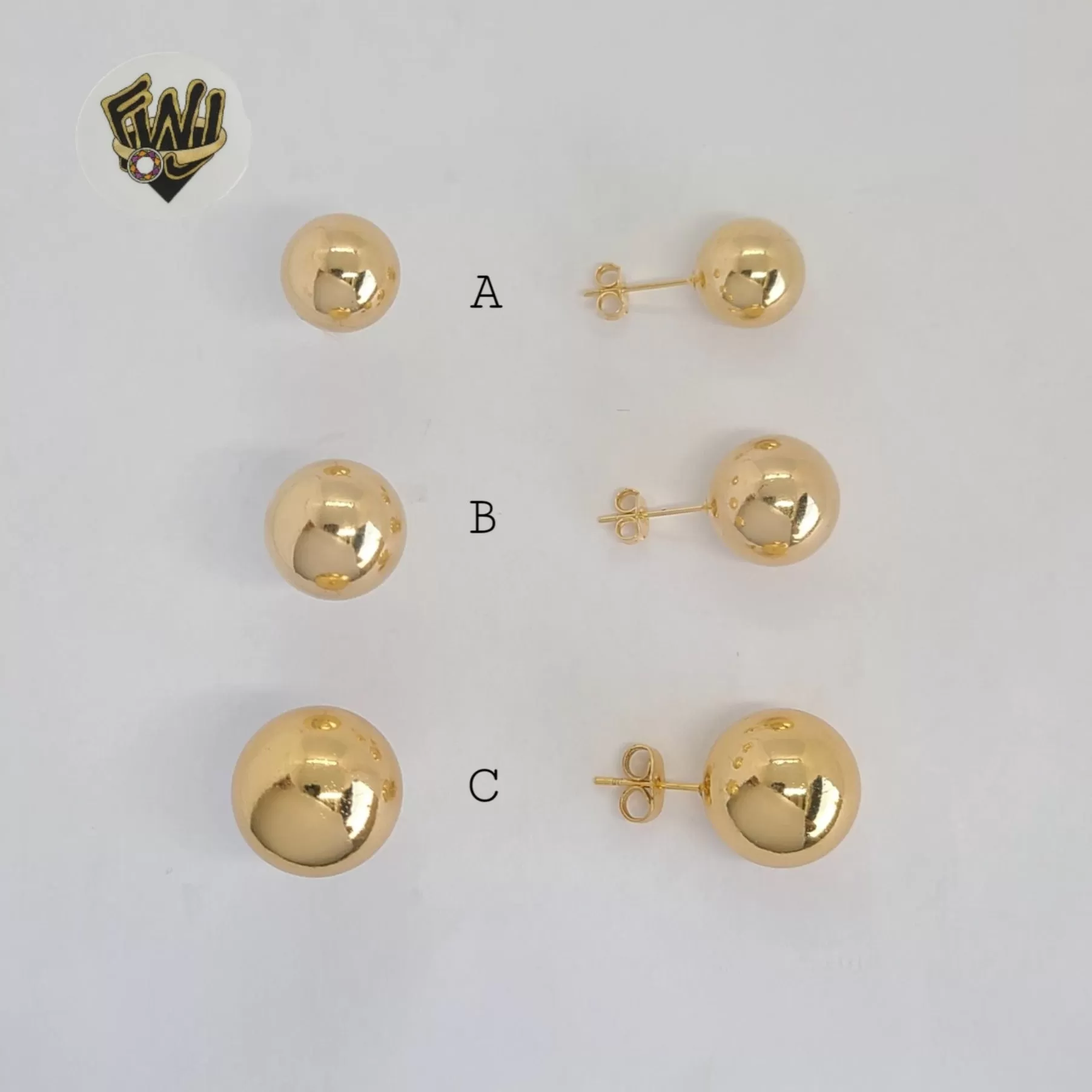 (1-1067) Gold Laminate - Stud Earrings - BGF