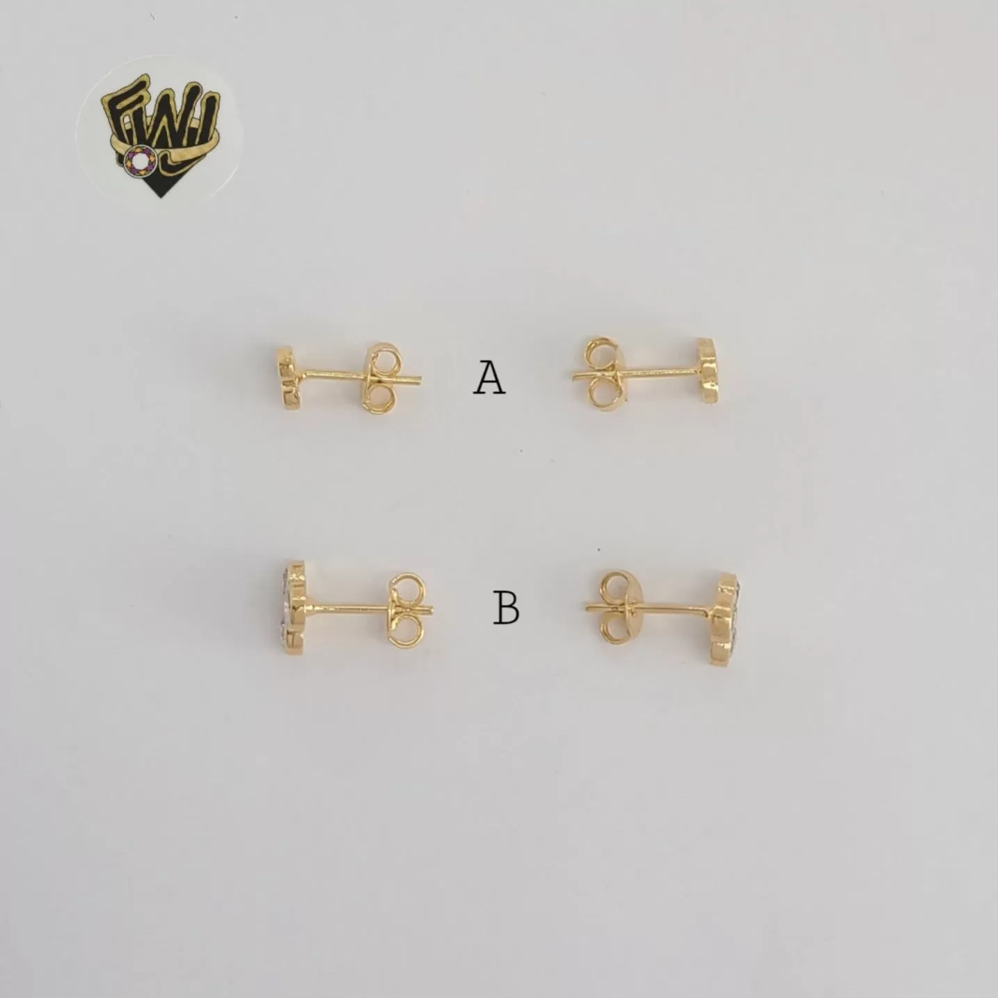 (1-1127-4) Gold Laminate - Zircon Stud Earrings - BGF