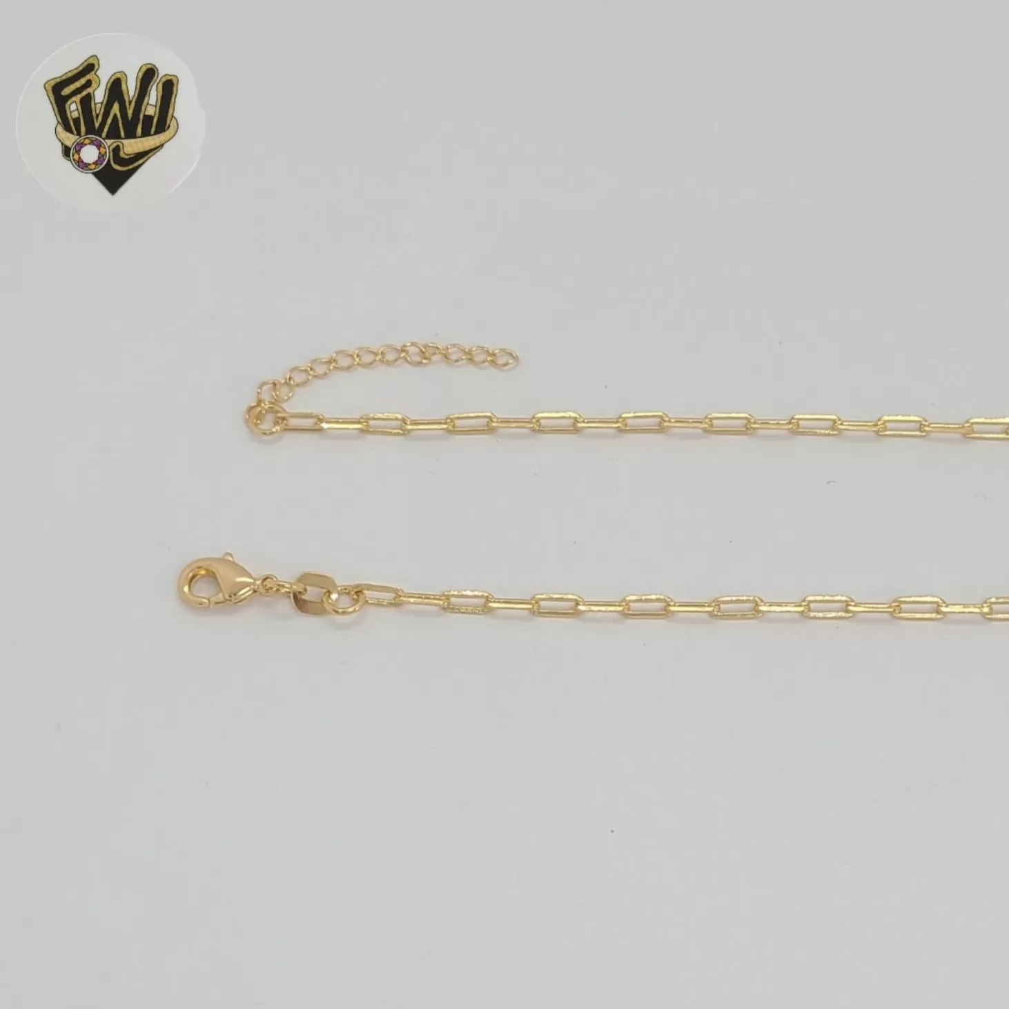 (1-6233-1) Gold Laminate -Pearls Paper Clip Necklace - 18 - BGF