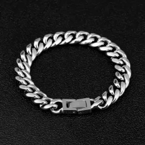 10mm Miami Cuban Link Bracelet in White Gold - KRKC