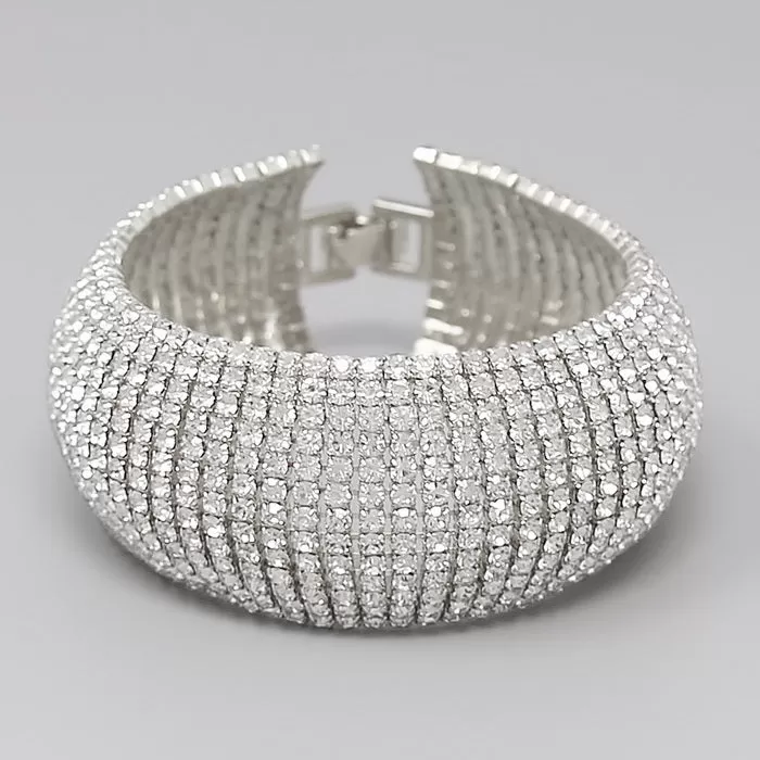 13 Row Rhinestone Pave Bracelet