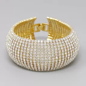 13 Row Rhinestone Pave Bracelet