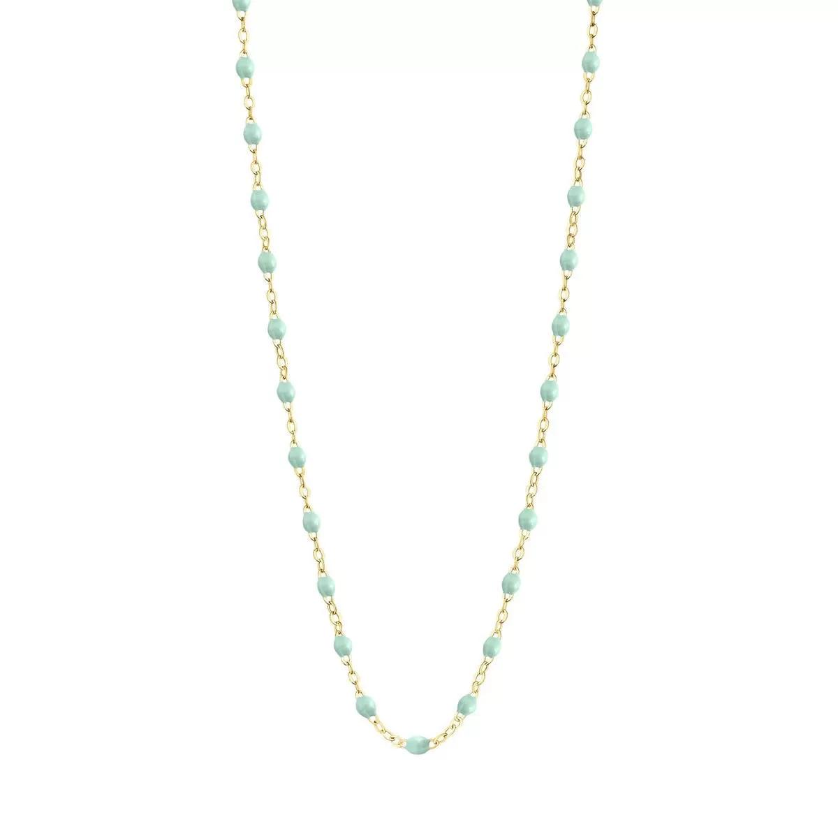 18K Gold and Jade Resin Beaded Classic Necklace