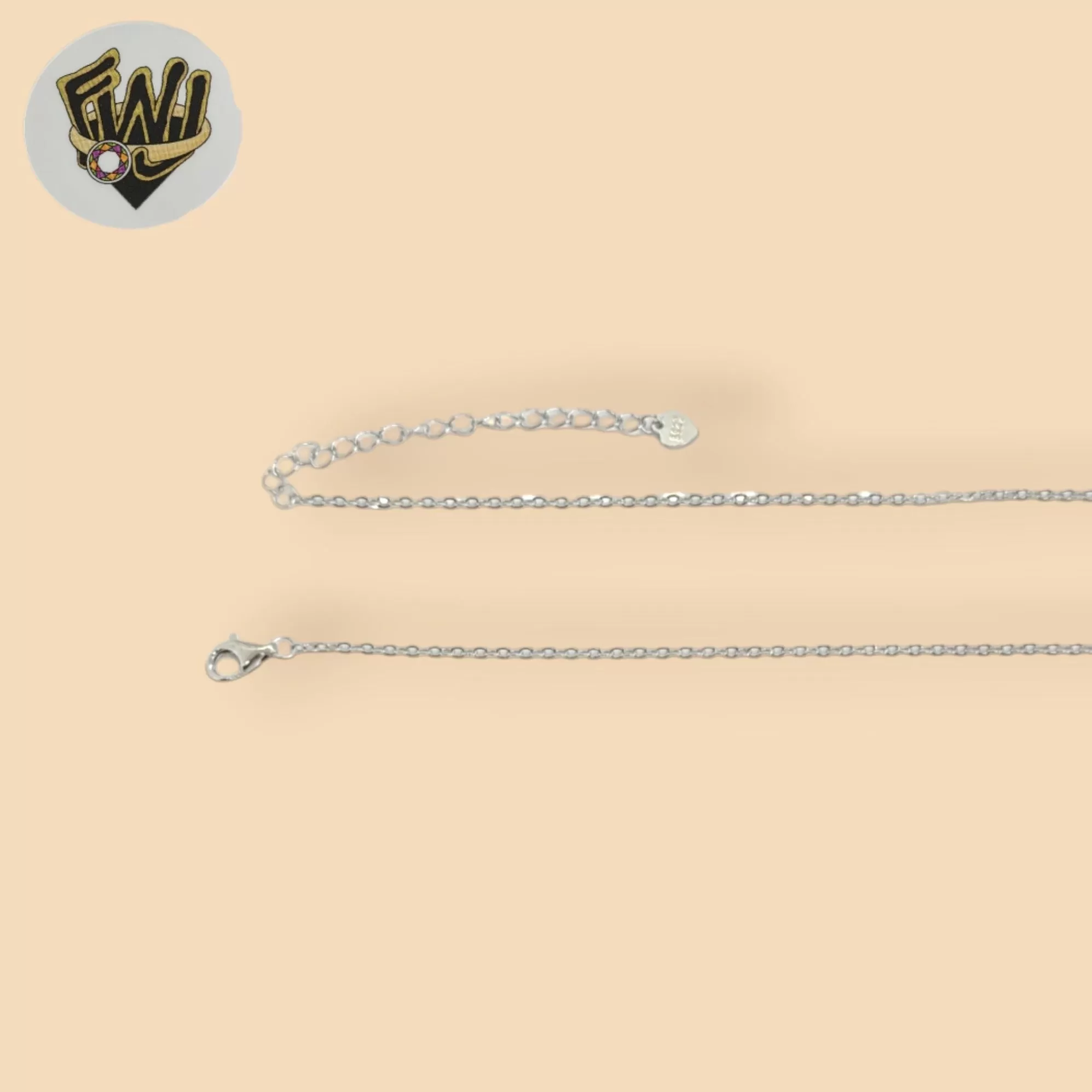 (2-66100) 925 Sterling Silver - 1mm Link Zircon Necklace.