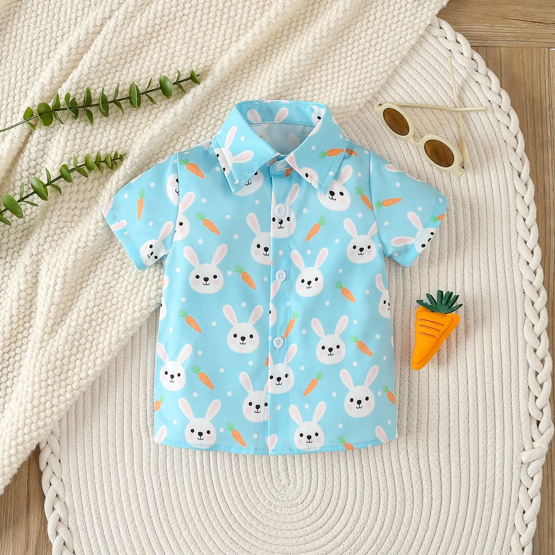 2 Pieces Set Baby Kid Boys Animals Tops And Solid Color Shorts Wholesale 24030142