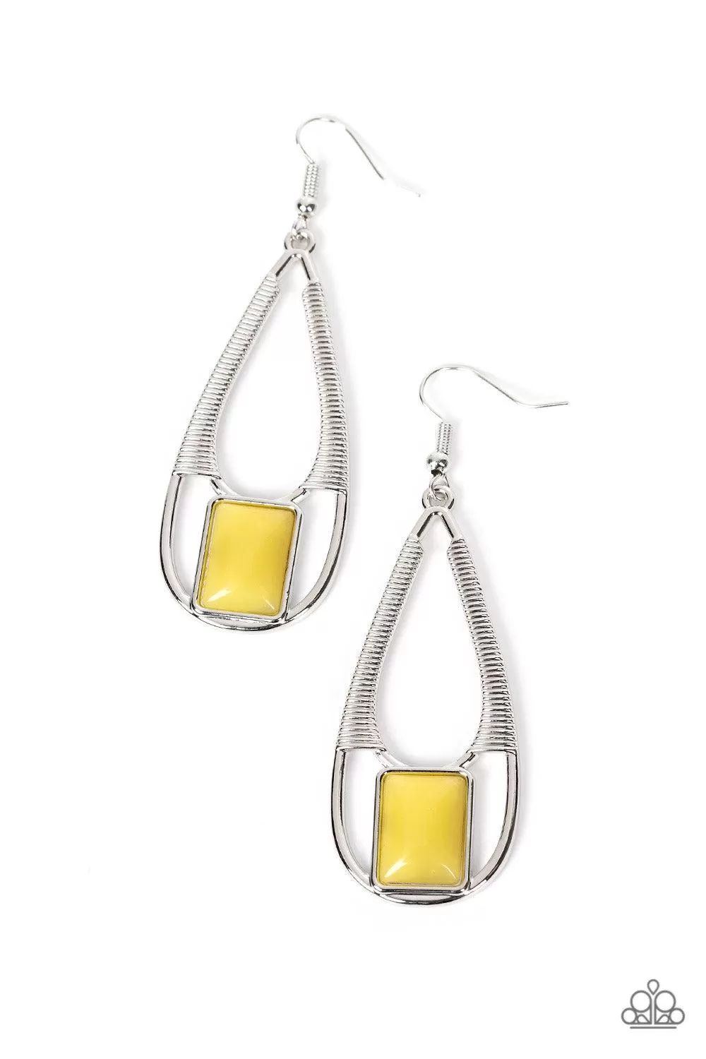 Adventure Story Yellow Earrings - Paparazzi Accessories