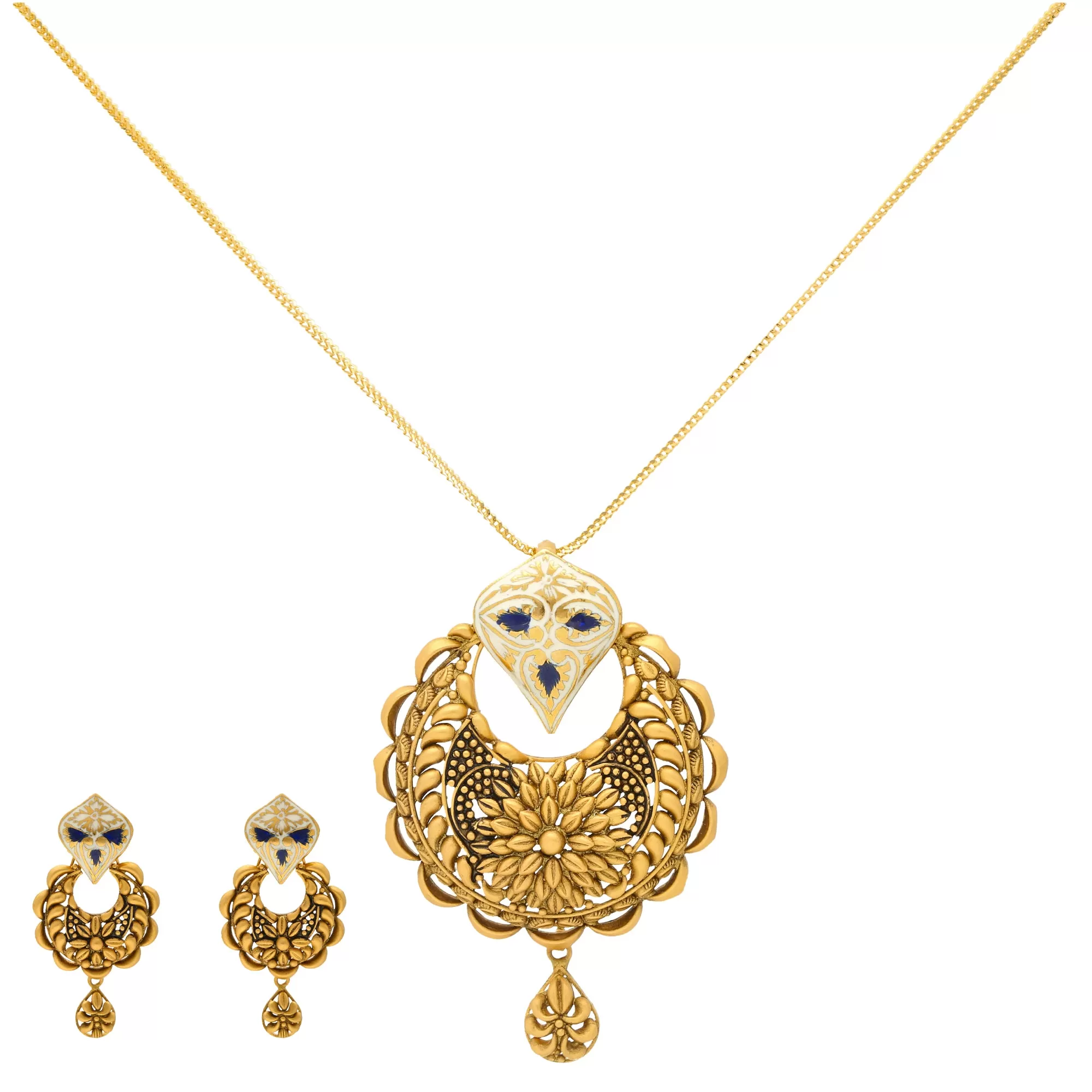 Anya Pendant Set in 22K Yellow Gold (24gm)