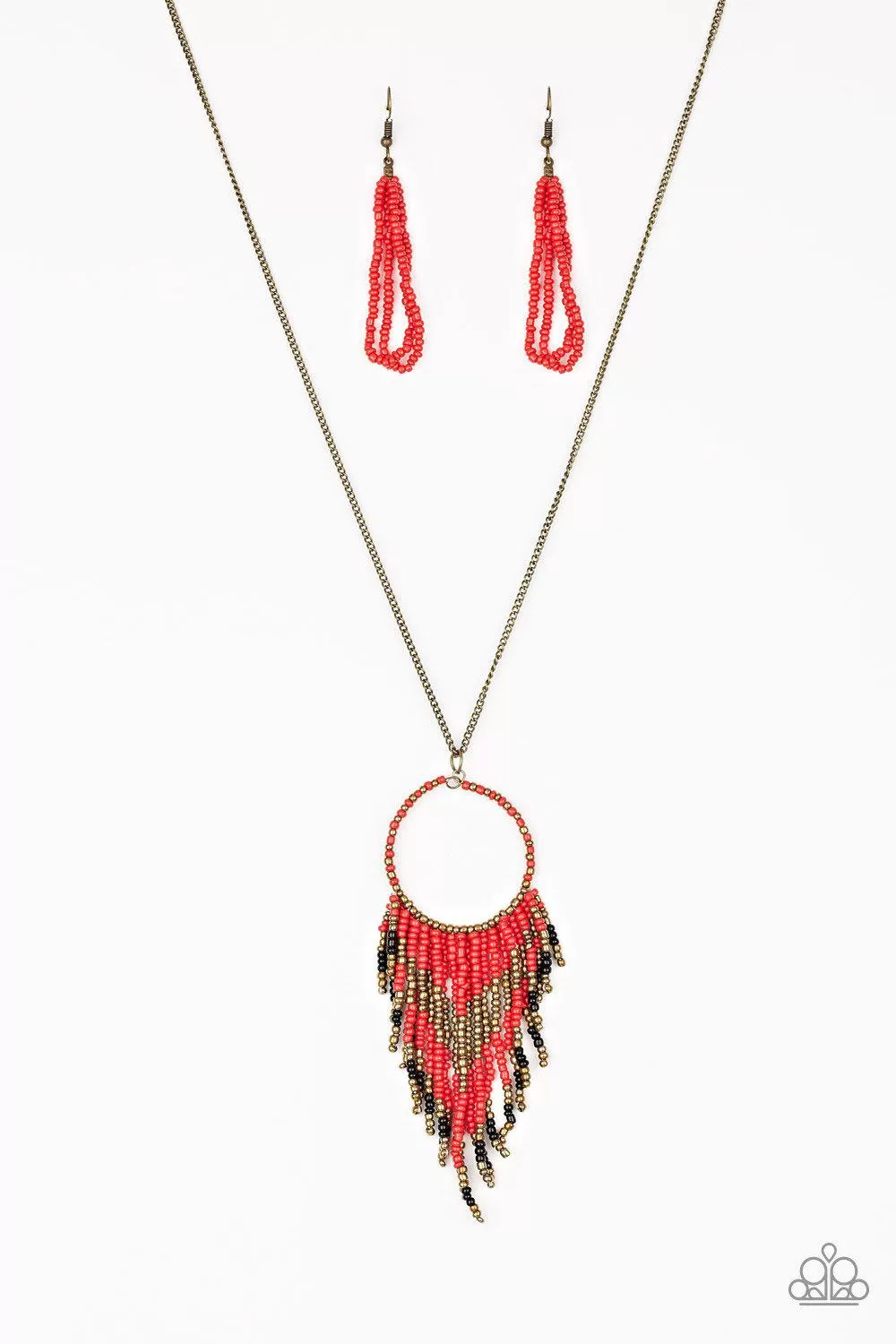 Badlands Beauty Red Necklace - Paparazzi Accessories