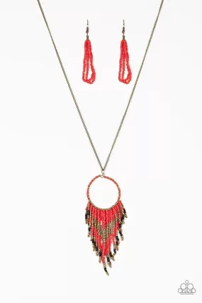 Badlands Beauty Red Necklace - Paparazzi Accessories