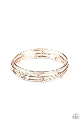 Beauty Basic Rose Gold Bangle Bracelet Set - Paparazzi Accessories