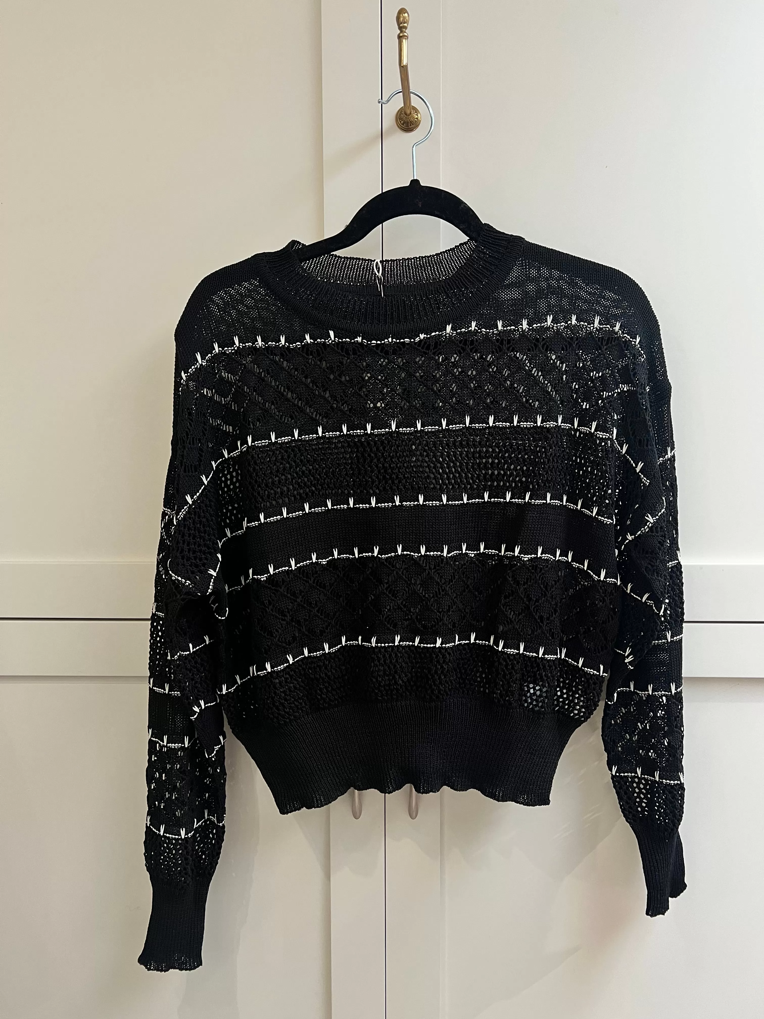 Black   White Mesh Sweater | Back in Stock