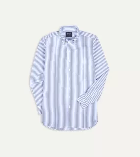 Blue Bengal Stripe Cotton Poplin Button-Down Shirt