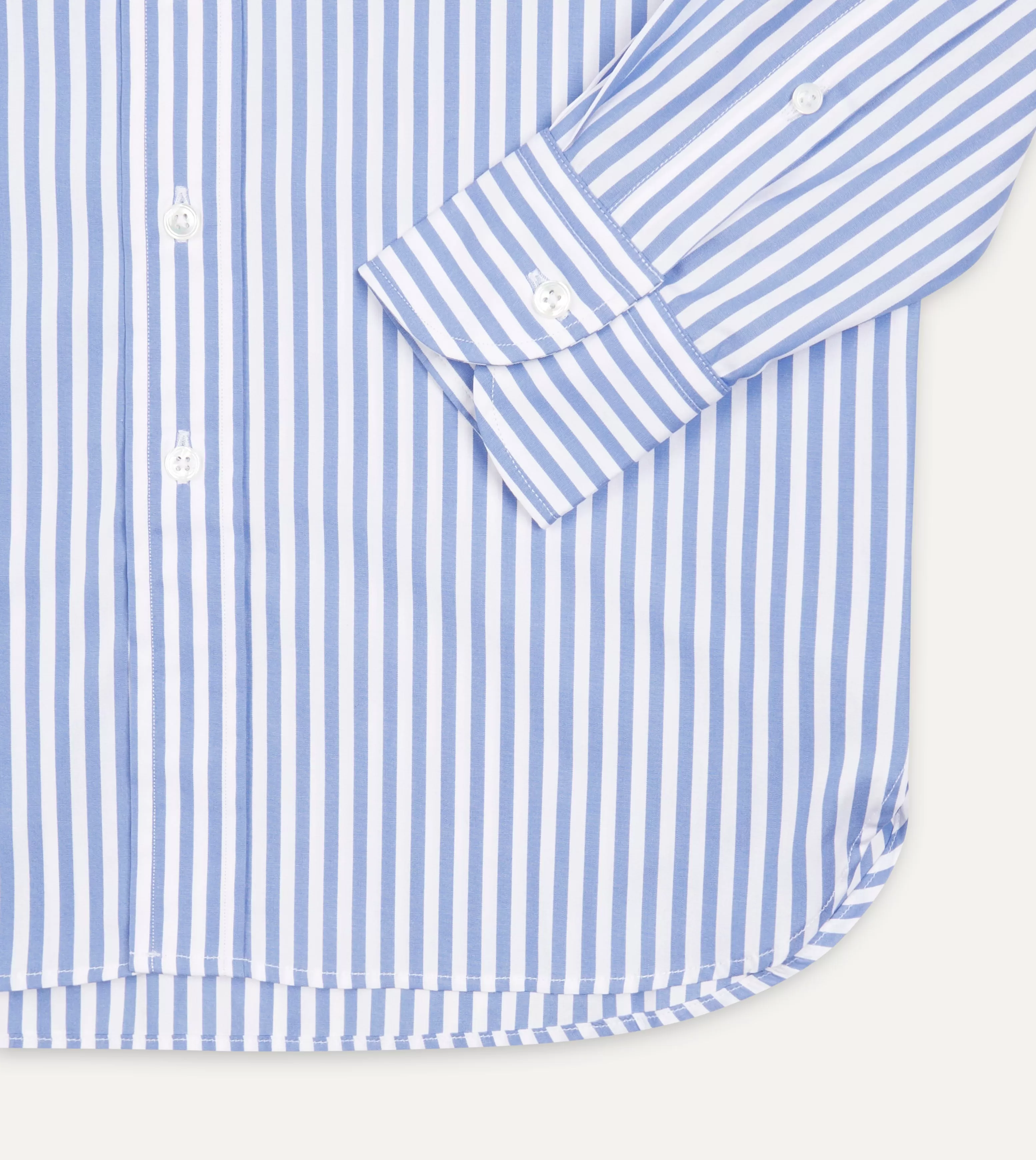 Blue Bengal Stripe Cotton Poplin Button-Down Shirt