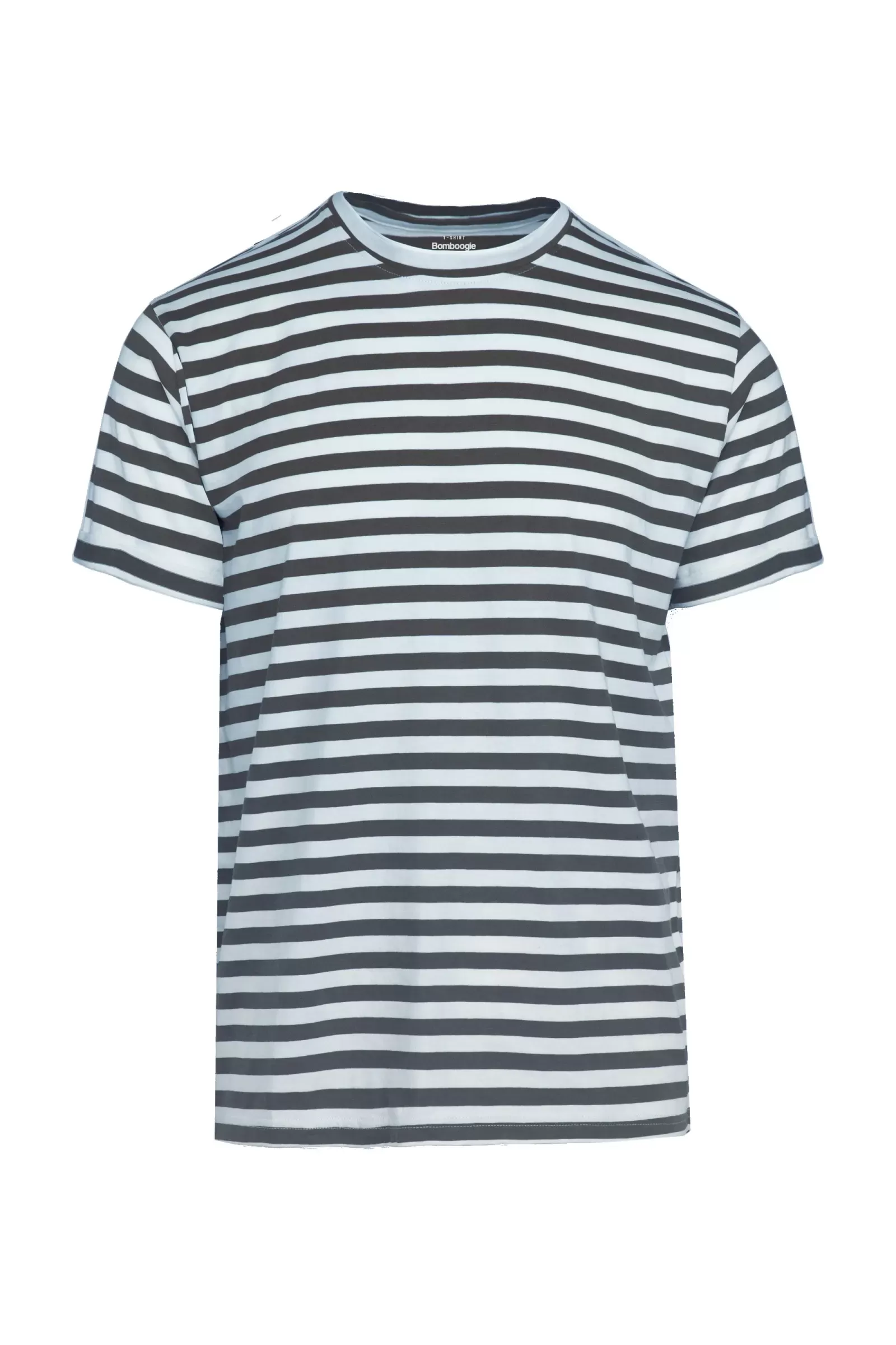 Bomboogie Men's T-shirt in Jacquard striped cotton TM7921TJTF2 297 poseidon blue