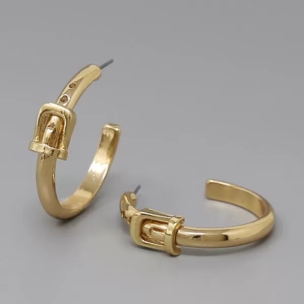 Buckle Metal Hoop Earrings