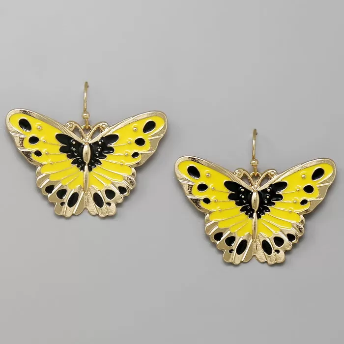 Butterfly Enamel Drop Earrings