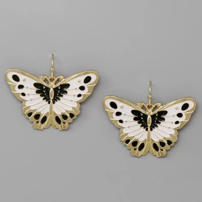 Butterfly Enamel Drop Earrings