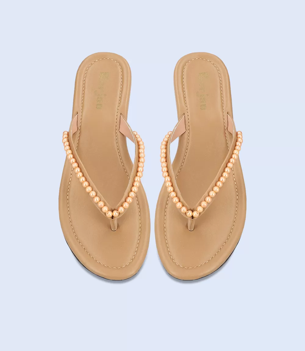 BW8115-BEIGE-Women Casual Chappal