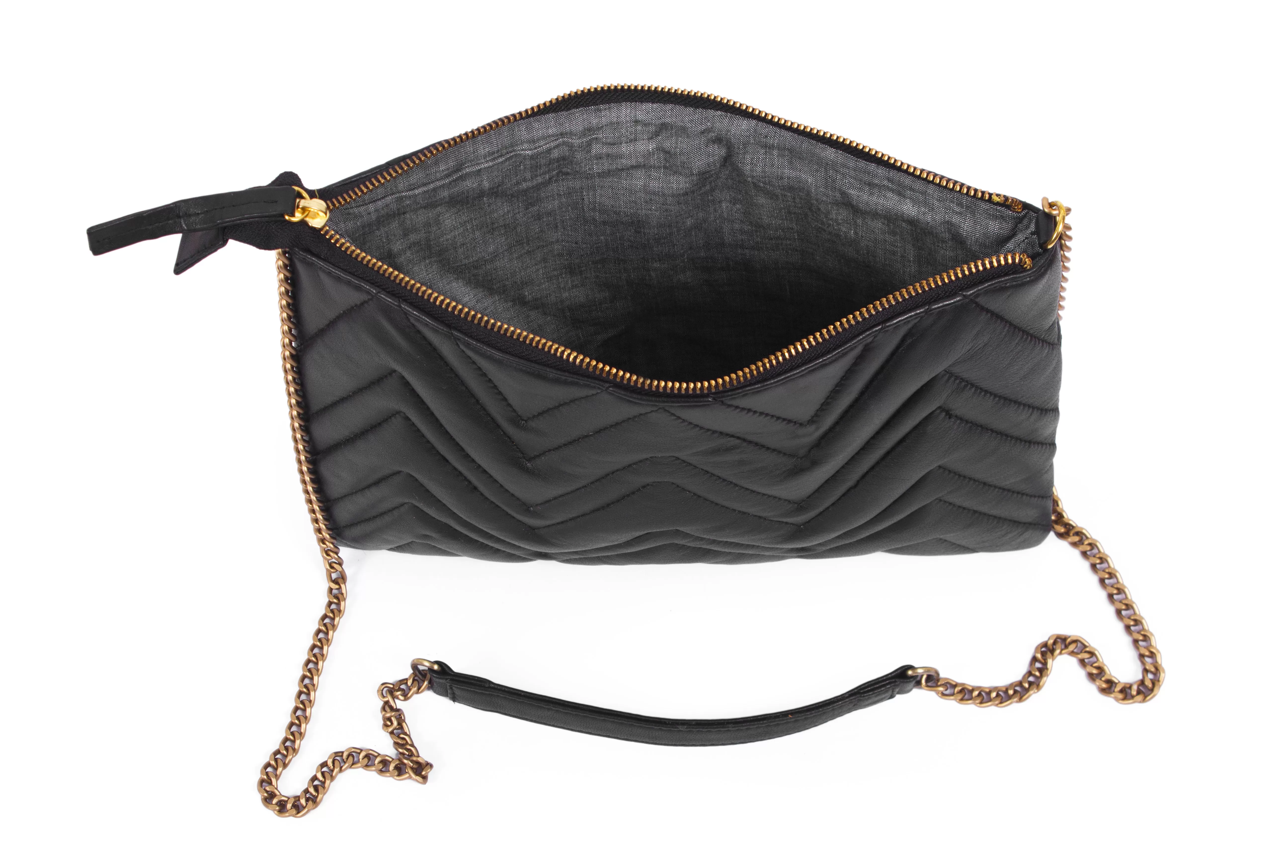 Chloé-Quilted Leather Flat Clutch-Black