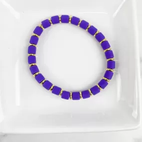 Clay Tube Bracelet with Disc 6mm Purple