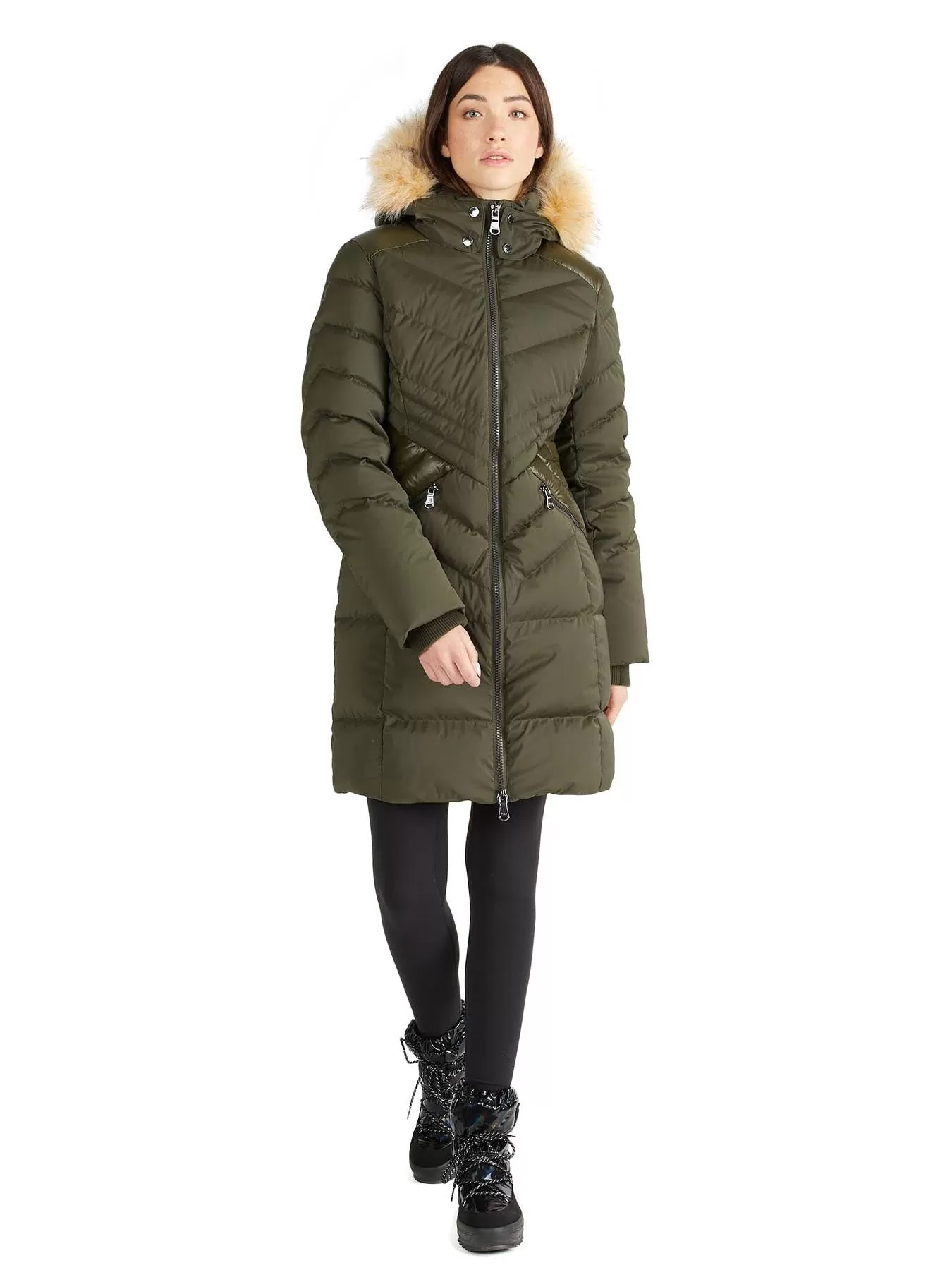 Countess Women's Puffer w/ Faux Fur Trim