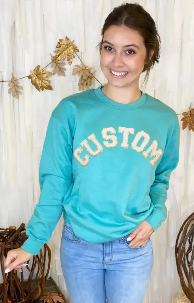 CUSTOM CHEER MOM Patch Sweatshirt