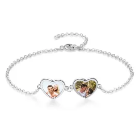 Customized Photo Double Cordate Chain Bracelet