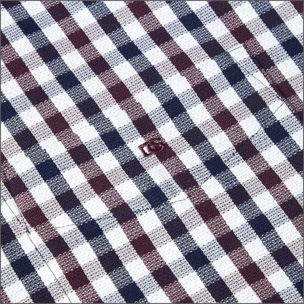 Drifter Ivano Purple, white & Navy Check Shirt<>