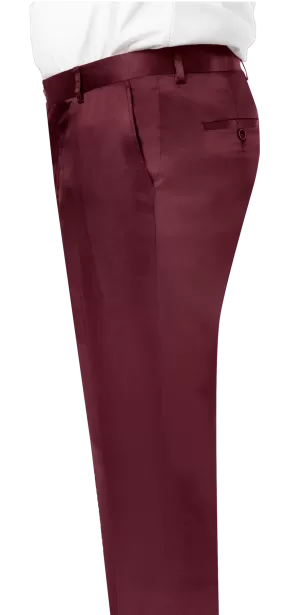 EJ Samuel Wine Satin Pants PS02