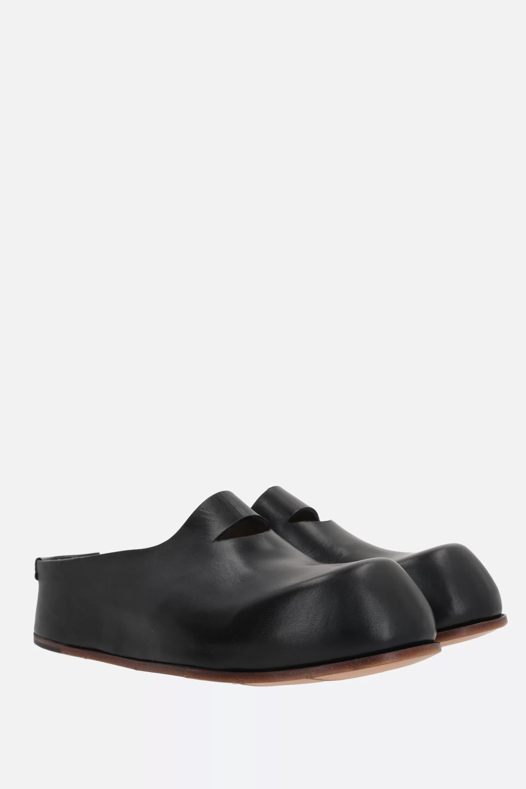 Elba smooth leather flat mules