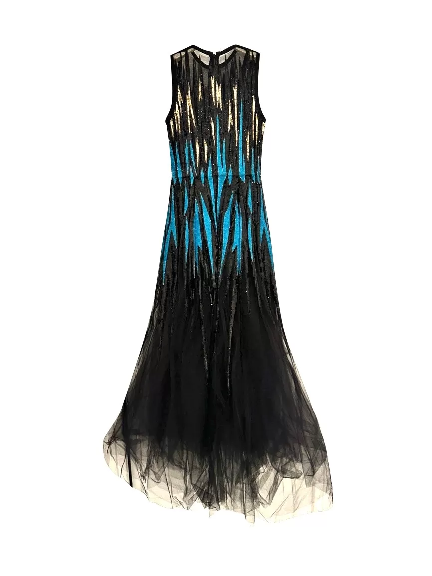 ELIE SAAB - Black long dress paiettes