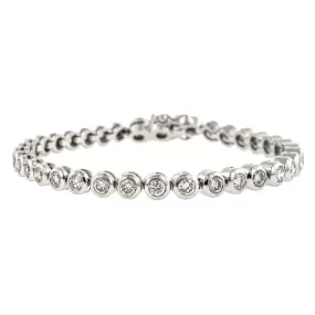 Estate Bezel Set Diamond Tennis Bracelet