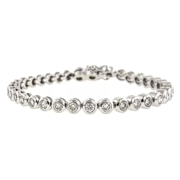 Estate Bezel Set Diamond Tennis Bracelet