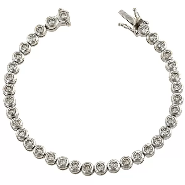 Estate Bezel Set Diamond Tennis Bracelet