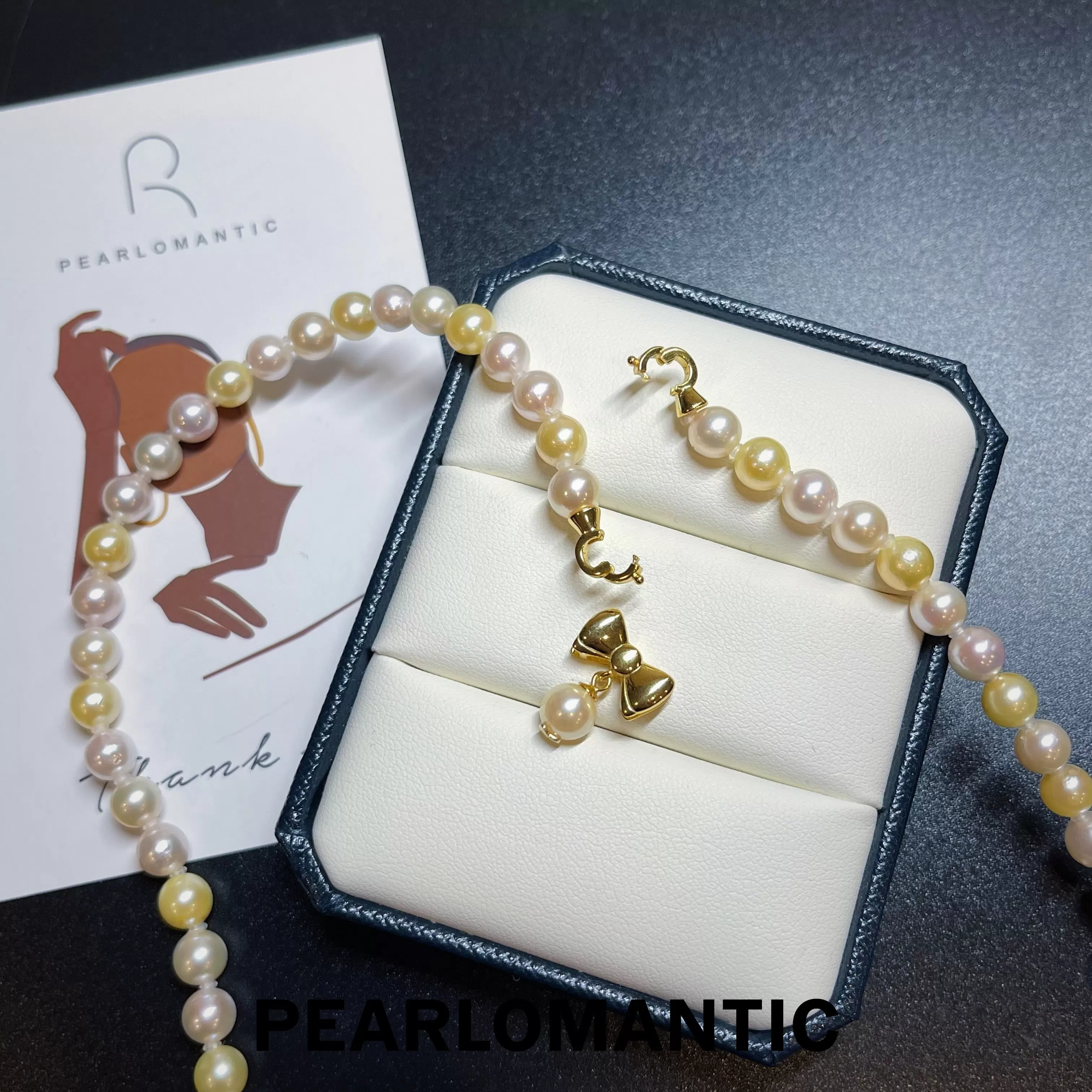 [Fine Jewelry] Akoya 6-7mm Pearl Necklace w/ Silver Multi-purpose Bowtie Clasp