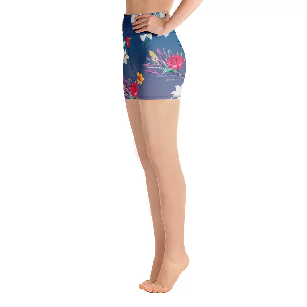 Floral Ombre Yoga Shorts