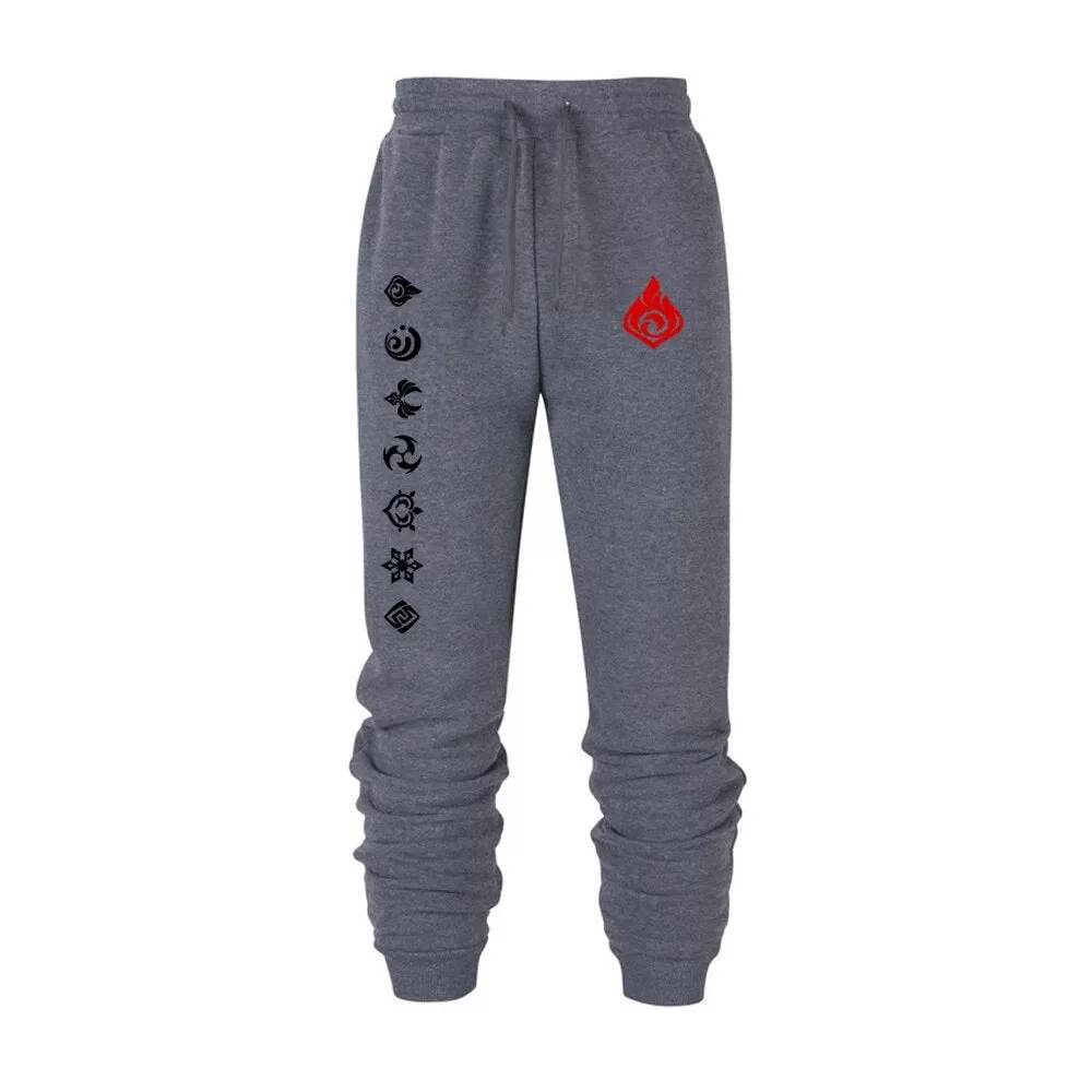 Game Genshin Impact Print Sweatpants for Men Women Warm Fleece Lined Pants Casual Trousers Athletic Running Joggers Sportswear (2)