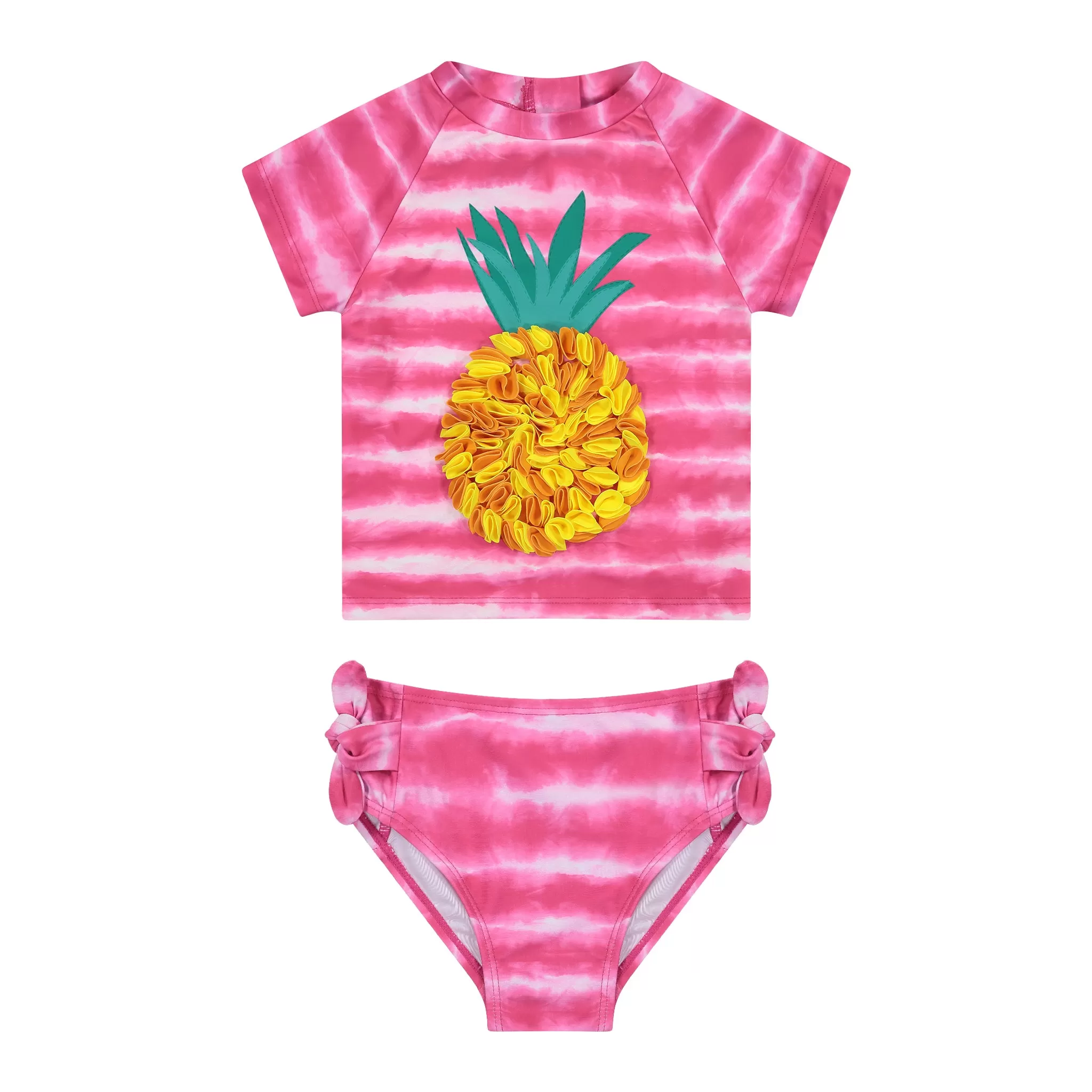 Girls Striped Pineapple 2-Piece Swimsuit