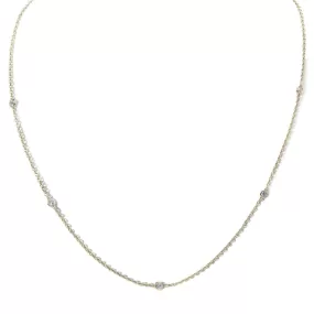 Gold & Five Bezel Diamond Chain - 18