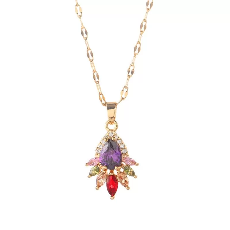 Gold Plated Peacock Pendant Necklace