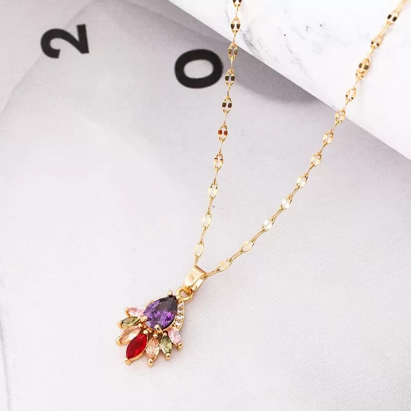 Gold Plated Peacock Pendant Necklace