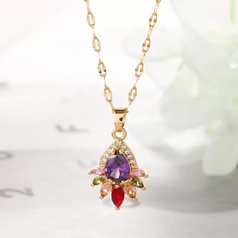 Gold Plated Peacock Pendant Necklace