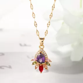 Gold Plated Peacock Pendant Necklace