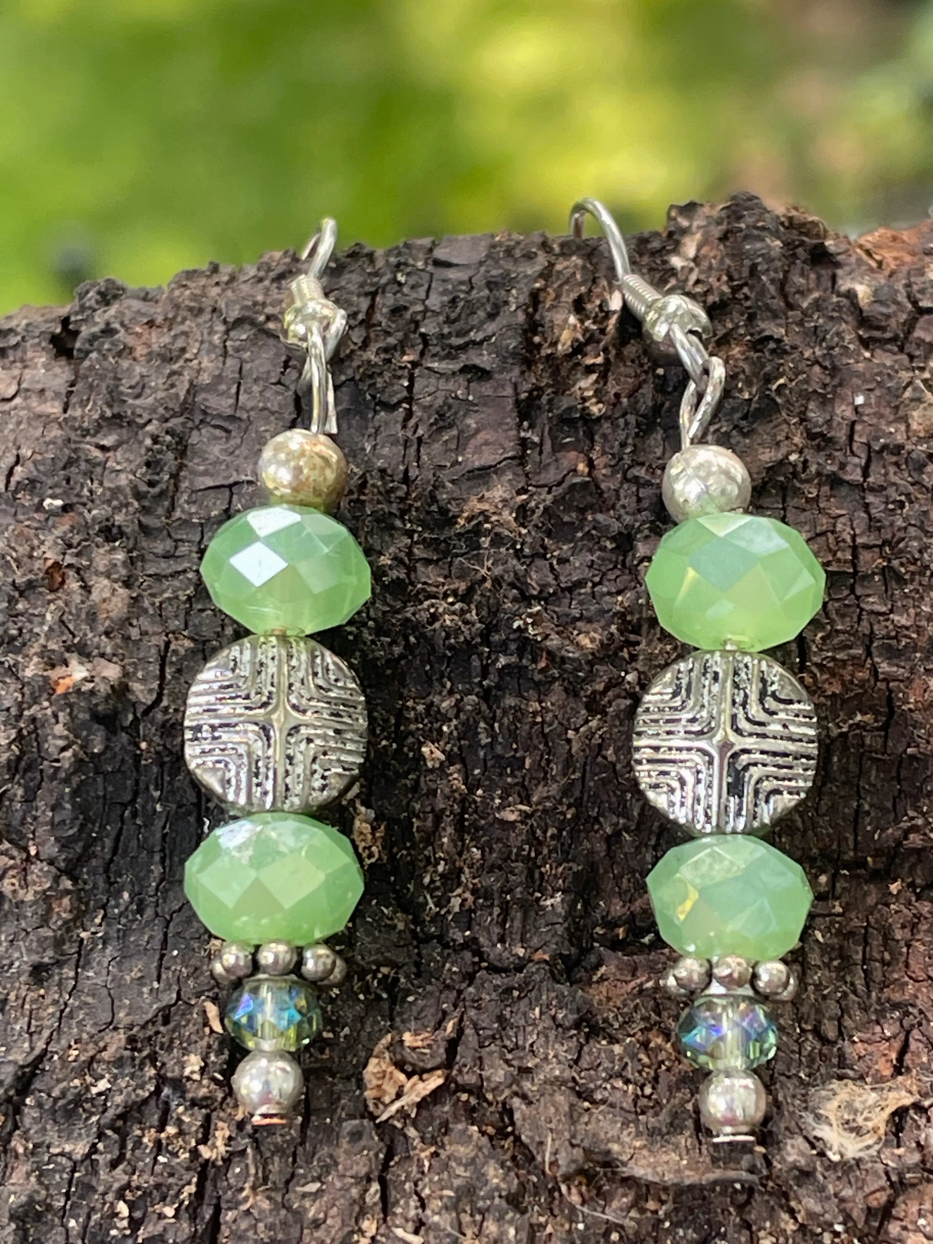 Green Crystal Earrings