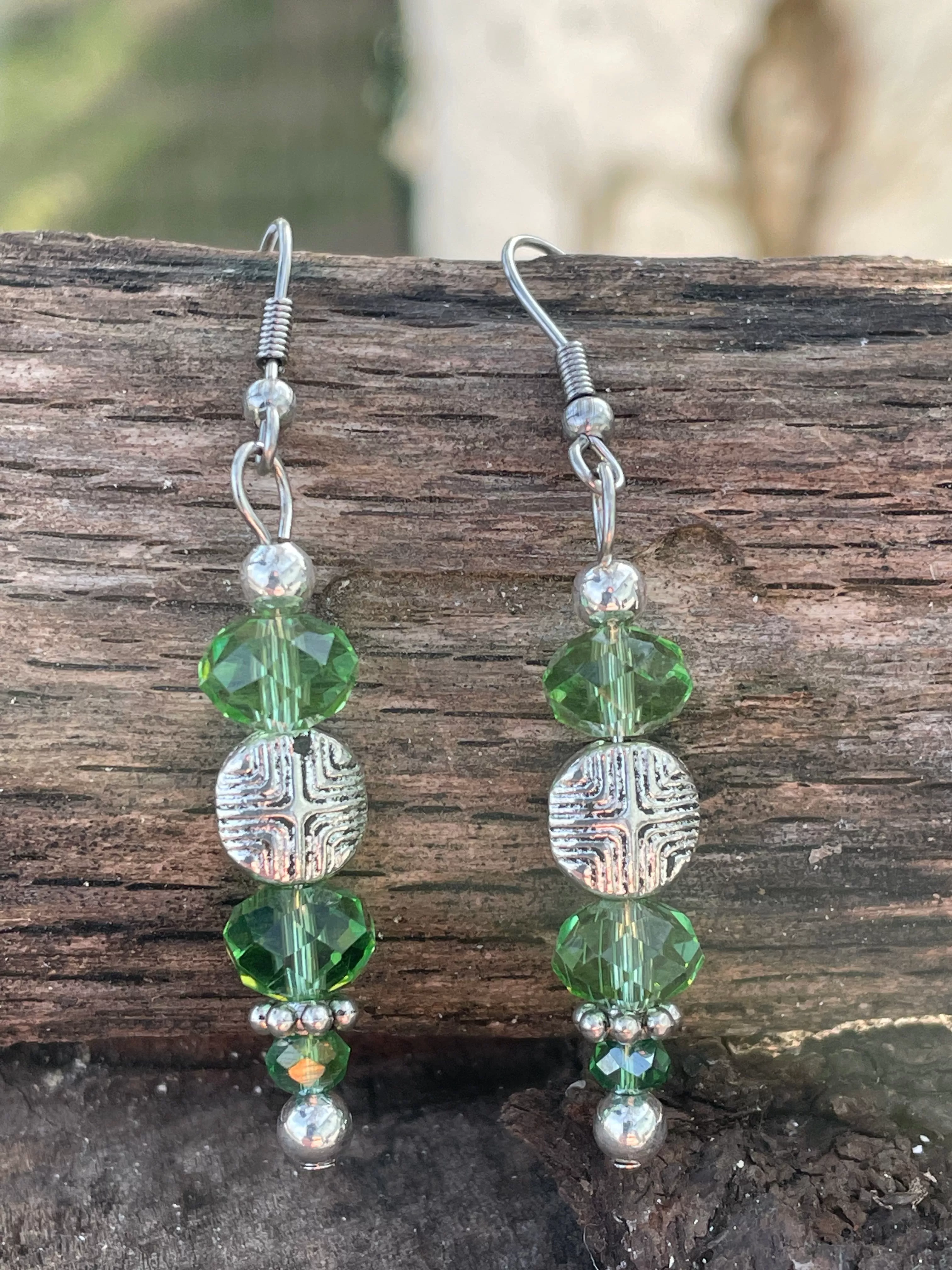 Green Crystal Earrings