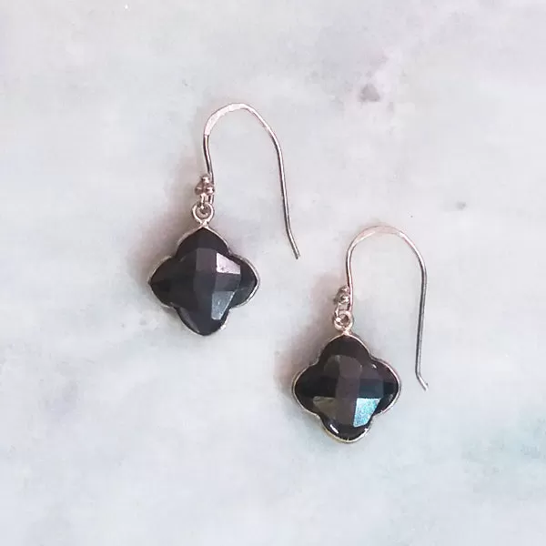 Hematite Single Drop Hook Earrings