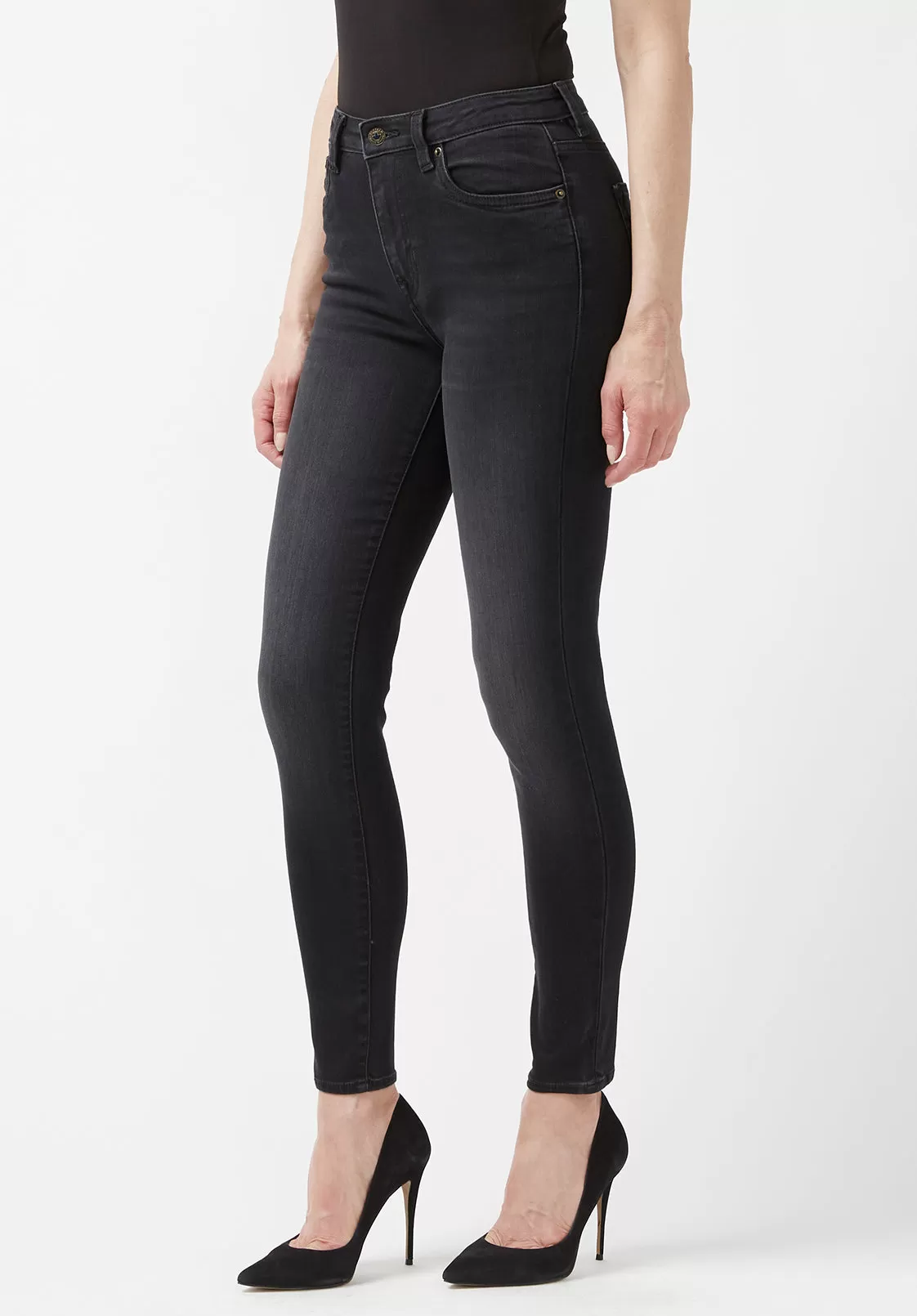 High Rise Skinny Skylar Women's Jeans in Carbon Black - BL15664