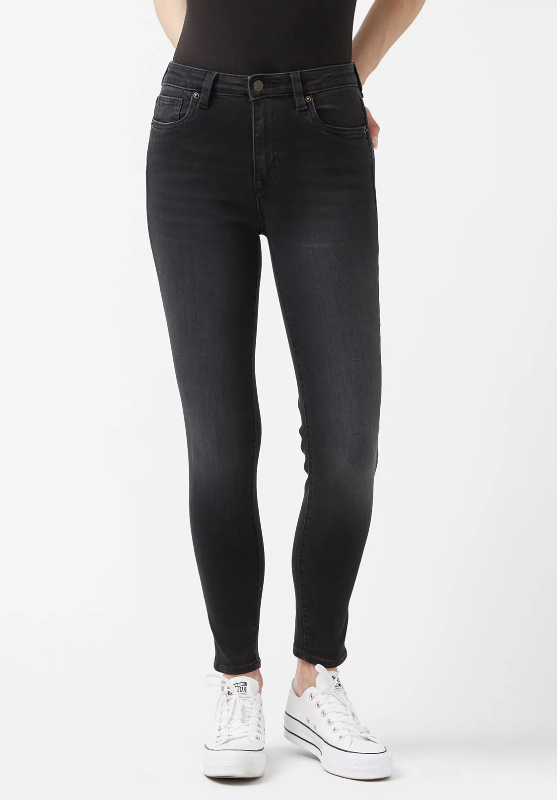 High Rise Skinny Skylar Women's Jeans in Carbon Black - BL15664