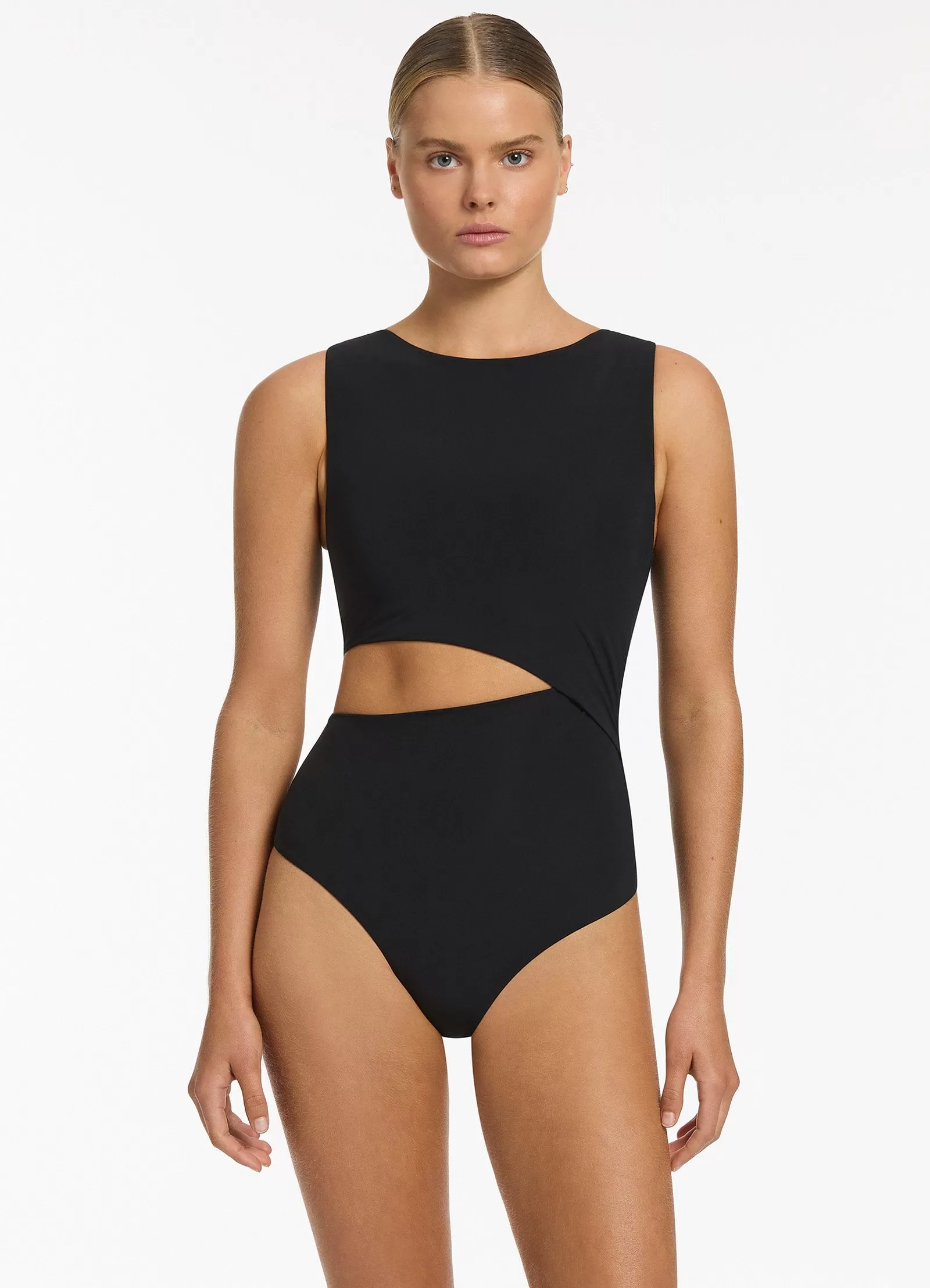 Jetset Cut Out Tank One Piece - Black