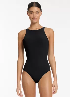 Jetset High Neck One Piece - Black